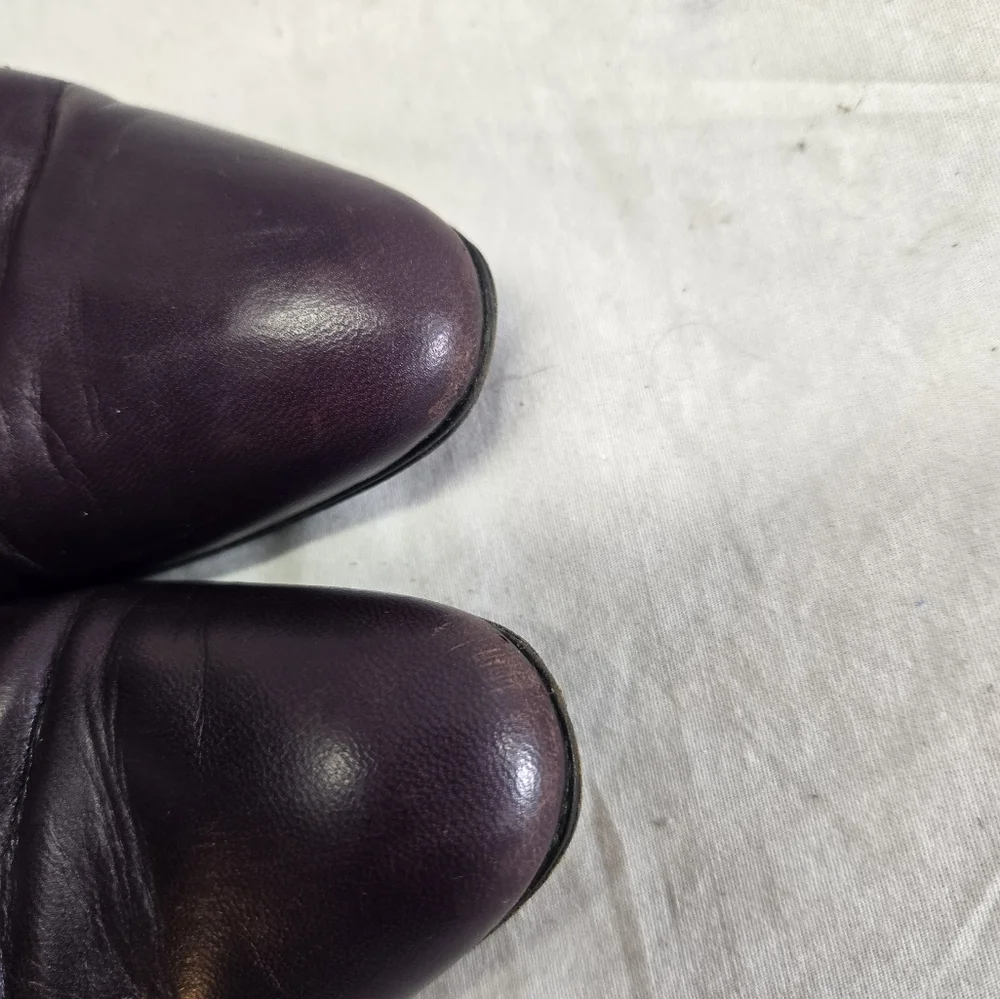 Vintage Gucci Women’s Size 7.5 Long Leather Purple Heels Boots - Picture 10 of 15